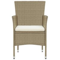 vidaXL 11-tlg. Garten-Essgruppe Poly Rattan Beige