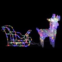 vidaXL Rentiere Schlitten Weihnachtsdekoration 320 LEDs Acryl