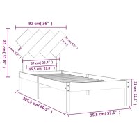 vidaXL Massivholzbett Wei&szlig; 90x200 cm