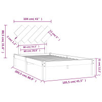 vidaXL Massivholzbett 100x200 cm