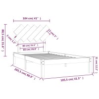 vidaXL Massivholzbett Wei&szlig; 100x200 cm