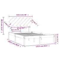 vidaXL Massivholzbett Honigbraun 120x200 cm