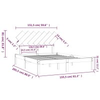 vidaXL Massivholzbett Wei&szlig; 150x200 cm 5FT King Size