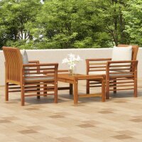 vidaXL 3-tlg. Garten-Lounge-Set mit Kissen Massivholz Akazie