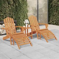 vidaXL Adirondack-Gartenst&uuml;hle mit Fu&szlig;teilen 2 Stk. Massivholz Akazie