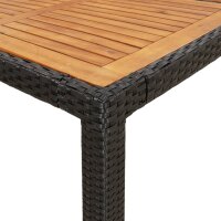 vidaXL Gartentisch Schwarz 250x100x75 cm Poly Rattan