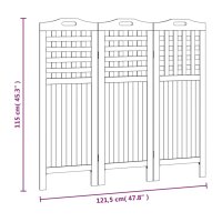 vidaXL 3-tlg. Paravent 121,5x2x115 cm Massivholz Akazie