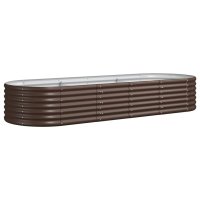 WOWONA Hochbeet Pulverbeschichteter Stahl 224x80x36 cm Braun