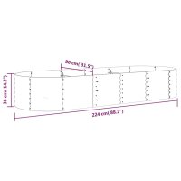 vidaXL Hochbeet Pulverbeschichteter Stahl 224x80x36 cm Anthrazit