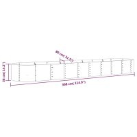 vidaXL Hochbeet Pulverbeschichteter Stahl 368x80x36 cm Silbern