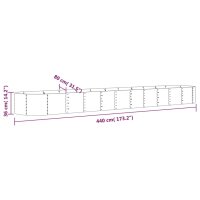 vidaXL Hochbeet Pulverbeschichteter Stahl 440x80x36 cm Grau