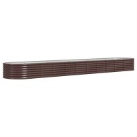 vidaXL Hochbeet Pulverbeschichteter Stahl 440x80x36 cm Braun
