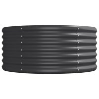WOWONA Hochbeet Pulverbeschichteter Stahl 440x80x36 cm Anthrazit