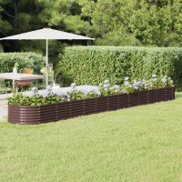 WOWONA Hochbeet Pulverbeschichteter Stahl 512x80x36 cm Braun