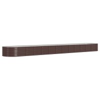 WOWONA Hochbeet Pulverbeschichteter Stahl 512x80x36 cm Braun