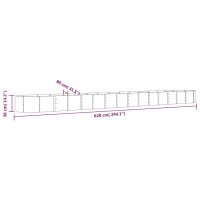 vidaXL Hochbeet Pulverbeschichteter Stahl 620x80x36 cm Grau