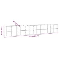 vidaXL Hochbeet Pulverbeschichteter Stahl 512x80x68 cm Silbern