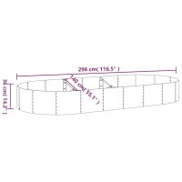 vidaXL Hochbeet Pulverbeschichteter Stahl 296x140x36 cm Silbern