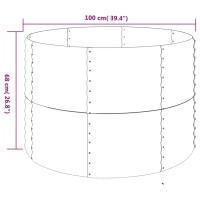 vidaXL Hochbeet Pulverbeschichteter Stahl 100x100x68 cm Silbern