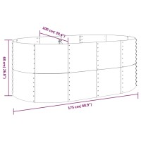 vidaXL Hochbeet Pulverbeschichteter Stahl 175x100x68 cm Grau