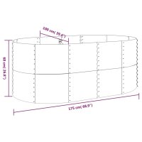 vidaXL Hochbeet Pulverbeschichteter Stahl 175x100x68 cm Silbern