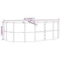 vidaXL Hochbeet Grau 212x140x68 cm Pulverbeschichteter Stahl