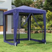 vidaXL Partyzelt mit 4 Mesh-Seitenw&auml;nden Blau 2x2 m HDPE