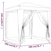 vidaXL Partyzelt mit 4 Mesh-Seitenw&auml;nden Blau 2x2 m HDPE