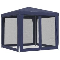 vidaXL Partyzelt mit 4 Mesh-Seitenw&auml;nden Blau 2,5x2,5 m HDPE