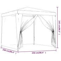 vidaXL Partyzelt mit 4 Mesh-Seitenw&auml;nden Blau 2,5x2,5 m HDPE