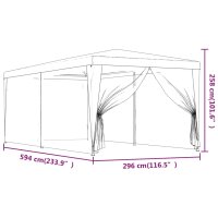 vidaXL Partyzelt mit 6 Mesh-Seitenw&auml;nden Gr&uuml;n 3x6 m HDPE