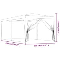 vidaXL Partyzelt mit 6 Mesh-Seitenw&auml;nden Anthrazit 3x6 m HDPE