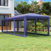 vidaXL Partyzelt mit 8 Mesh-Seitenwänden Blau 3x9 m...