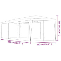 vidaXL Partyzelt mit 8 Mesh-Seitenwänden Grün 3x9 m HDPE