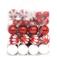 vidaXL 64-tlg. Weihnachtskugel-Set Rot und Weiß