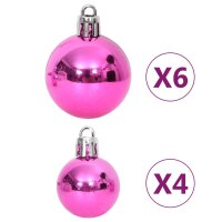 vidaXL 108-tlg. Weihnachtskugel-Set Wei&szlig; und Rosa