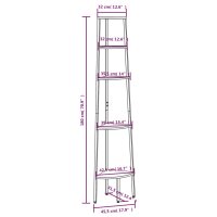 vidaXL Eckregal mit 5 Ablagen Hellbraun und Schwarz 45,5x31,5x180 cm