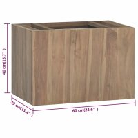 vidaXL Wand-Badschrank 60x39x40 cm Massivholz Teak