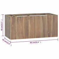 vidaXL Wand-Badschrank 90x39x40 cm Massivholz Teak