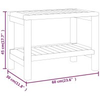 vidaXL Duschbank 60x30x45 cm Massivholz Teak