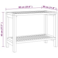 vidaXL Duschbank 60x30x45 cm Massivholz Teak