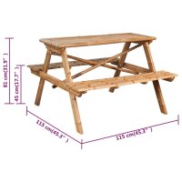 vidaXL Picknicktisch 115x115x81 cm Bambus