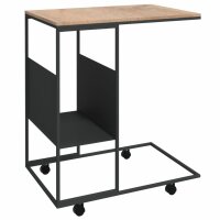 vidaXL Beistelltisch mit Rollen Schwarz 55x36x63,5 cm...