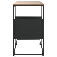 vidaXL Beistelltisch mit Rollen Schwarz 55x36x63,5 cm Holzwerkstoff