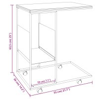 vidaXL Beistelltisch mit Rollen Schwarz 55x36x63,5 cm Holzwerkstoff