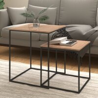 vidaXL Couchtisch-Set 2-tlg. Holzwerkstoff und Metall