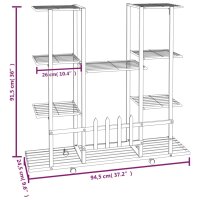 vidaXL Blumenst&auml;nder mit Rollen 94,5x24,5x91,5 cm Wei&szlig; Eisen