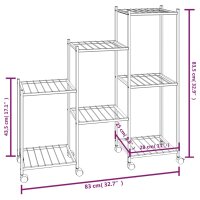 vidaXL Blumenst&auml;nder mit Rollen 83x25x83,5 cm Schwarz Eisen