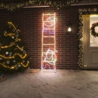 vidaXL LED-Silhouette Weihnachtsmann auf Leiter 552 LEDs...