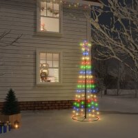 vidaXL LED-Weihnachtsbaum Kegelform Mehrfarbig 108 LEDs...